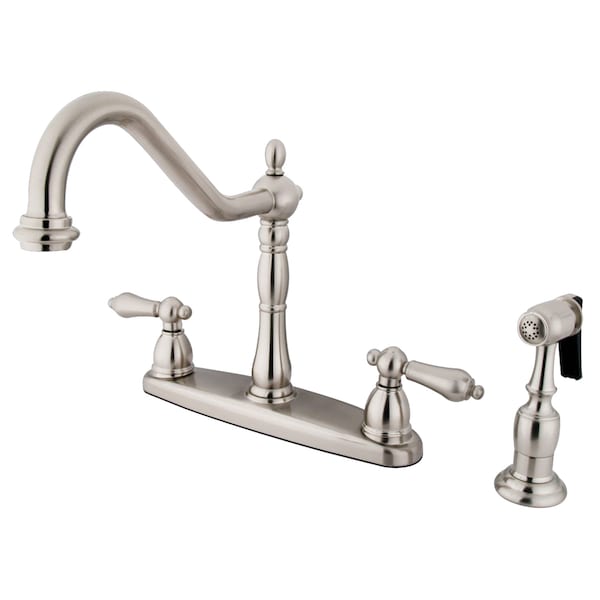 Heritage Centerset Kitchen Faucet, Brushed Nickel